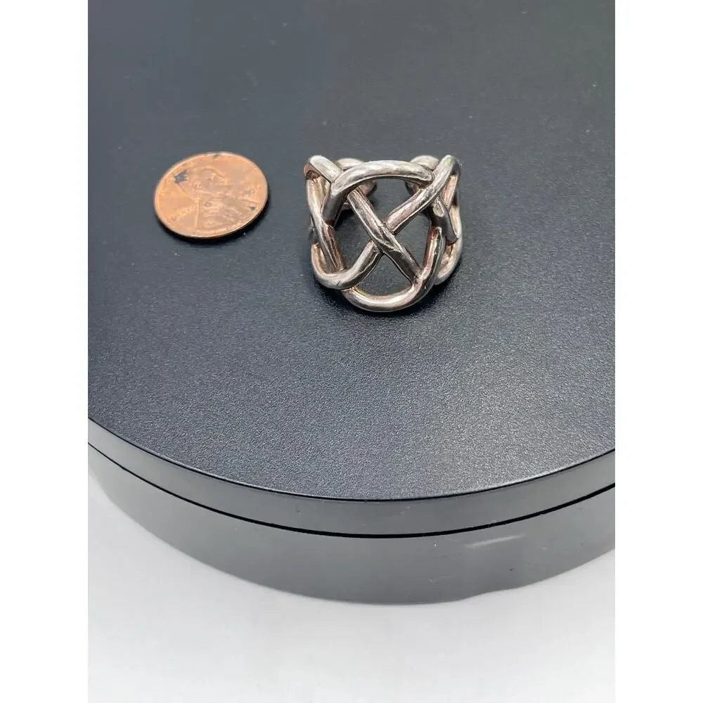 Sterling Silver Knot Statement Ring - Silver - Picture 8 of 8